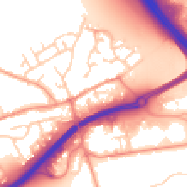 Daytime road noise heatmap for RG7 5JZ