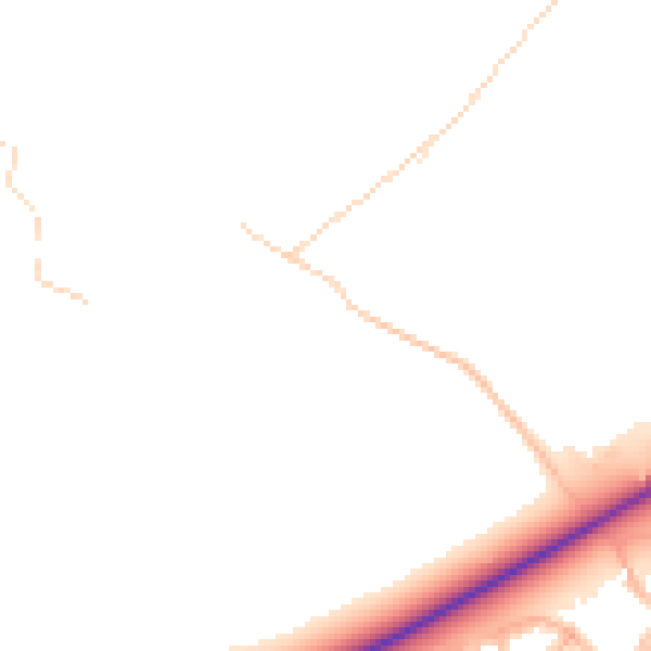 Daytime road noise heatmap for RG7 5PX