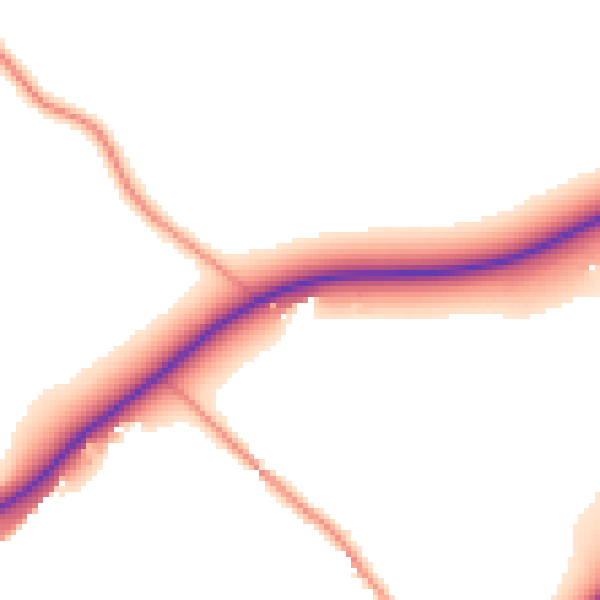 Daytime road noise heatmap for RG7 5QB