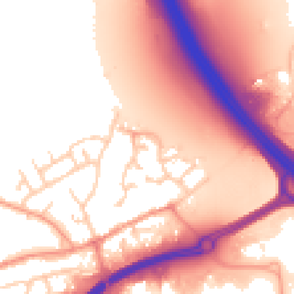 Daytime road noise heatmap for RG7 5QN