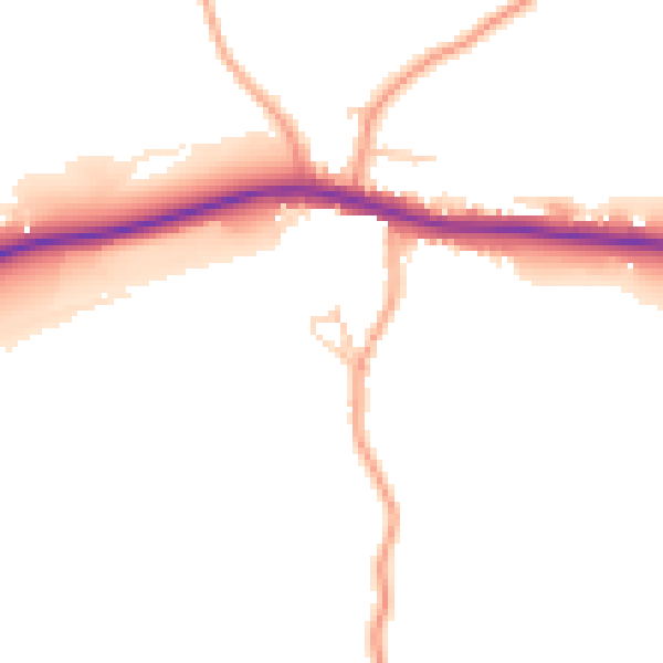 Daytime road noise heatmap for RG7 5SJ