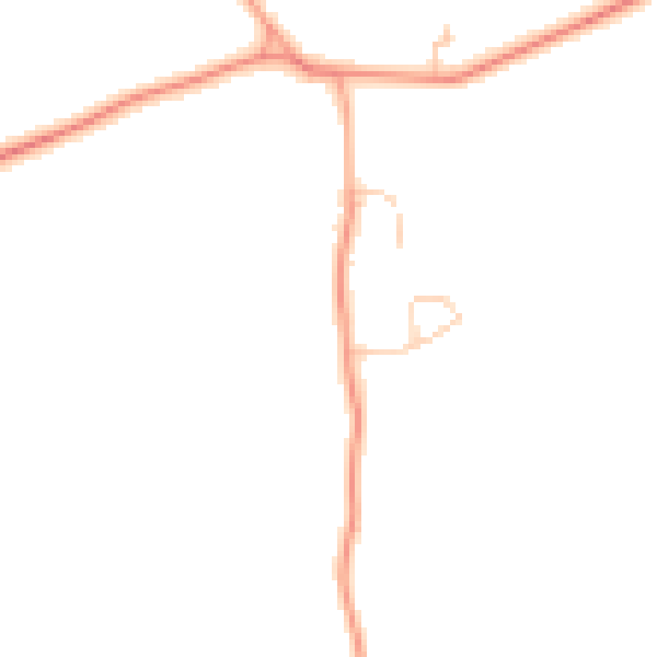 Daytime road noise heatmap for RG7 6NY