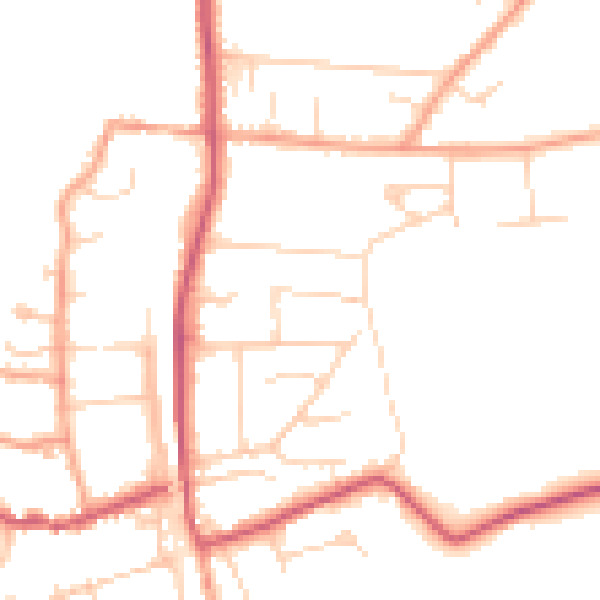 Daytime road noise heatmap for RG8 0AT