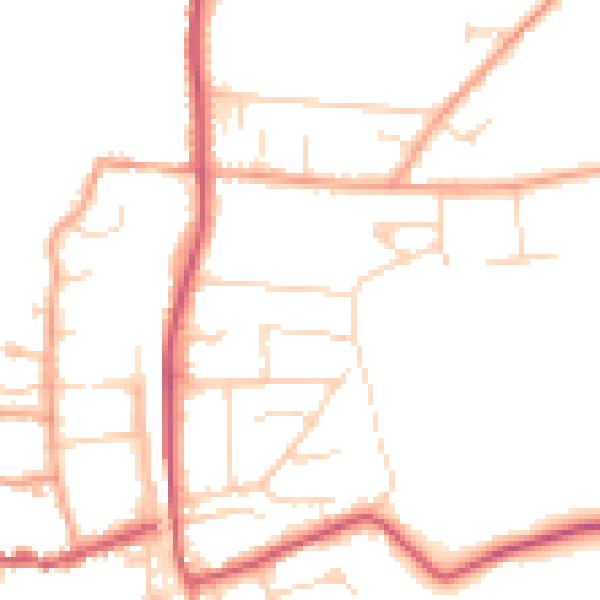 Daytime road noise heatmap for RG8 0BB