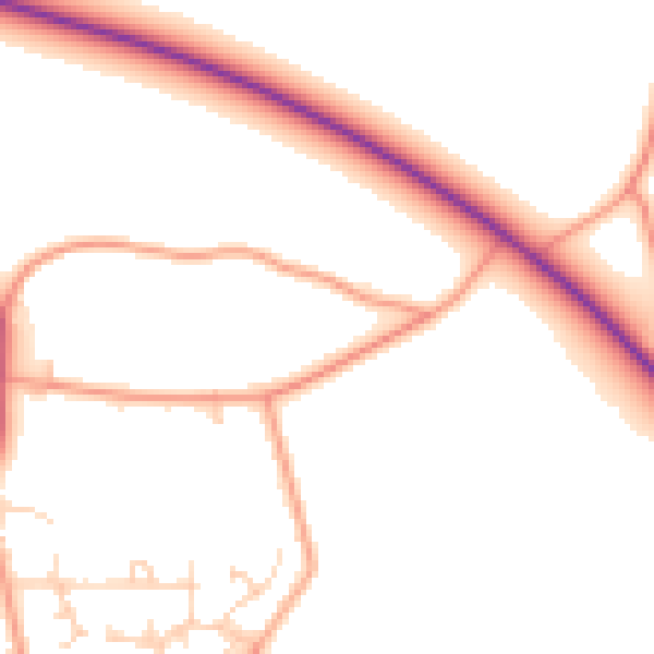 Daytime road noise heatmap for RG8 0BU