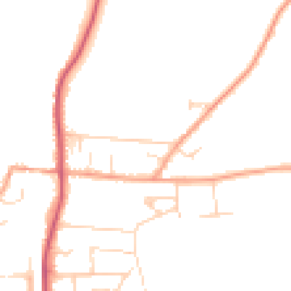 Daytime road noise heatmap for RG8 0DD