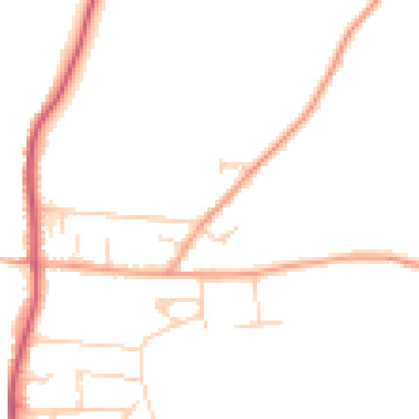 Daytime road noise heatmap for RG8 0DE