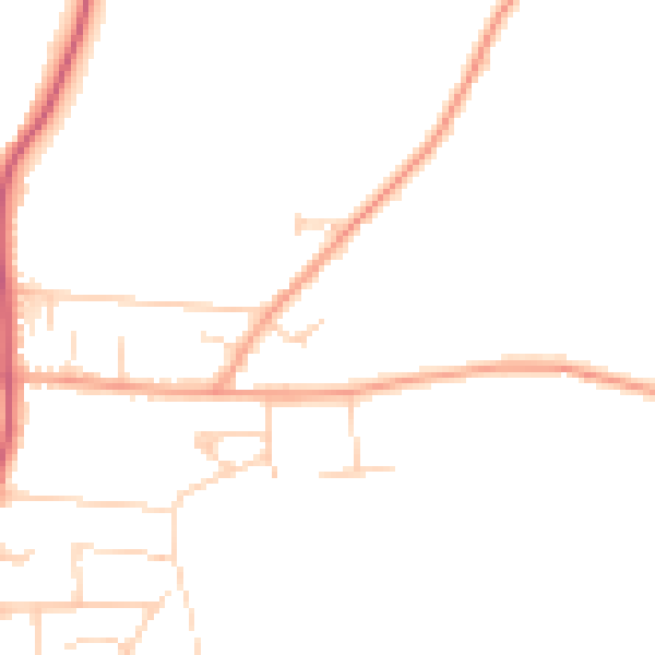 Daytime road noise heatmap for RG8 0DQ