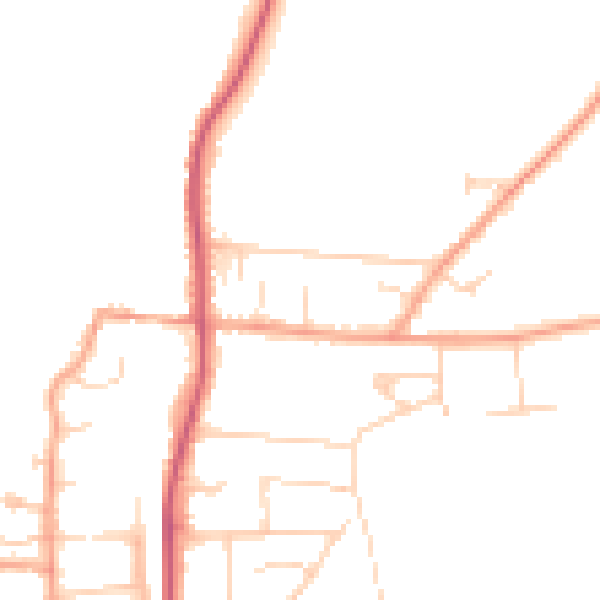 Daytime road noise heatmap for RG8 0DX