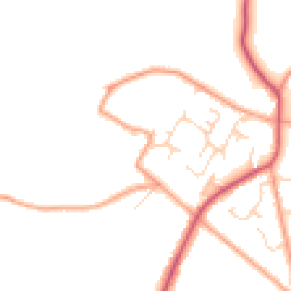 Daytime road noise heatmap for RG8 0PS