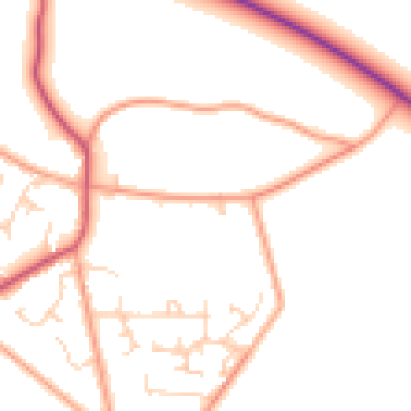 Daytime road noise heatmap for RG8 0QY