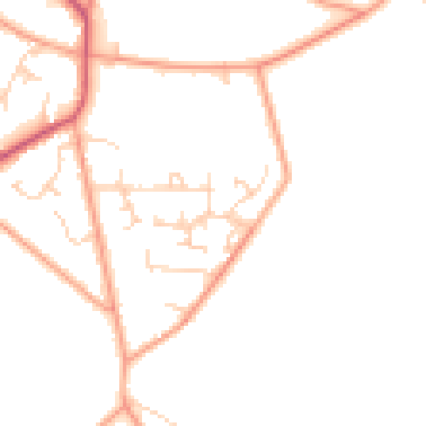 Daytime road noise heatmap for RG8 0SQ