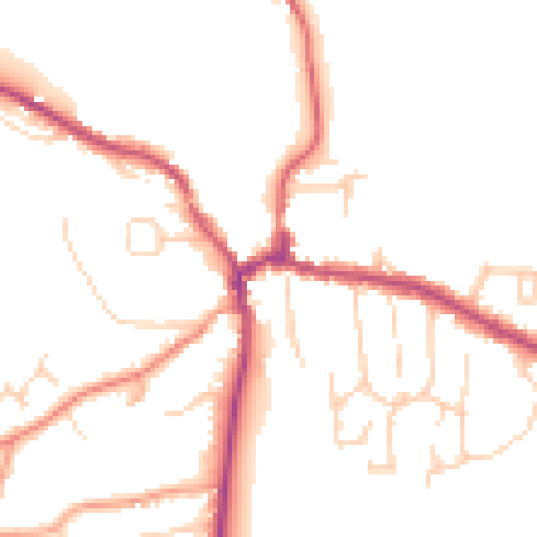 Daytime road noise heatmap for RG8 7AG