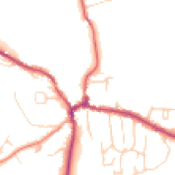 Daytime road noise heatmap for RG8 7BQ