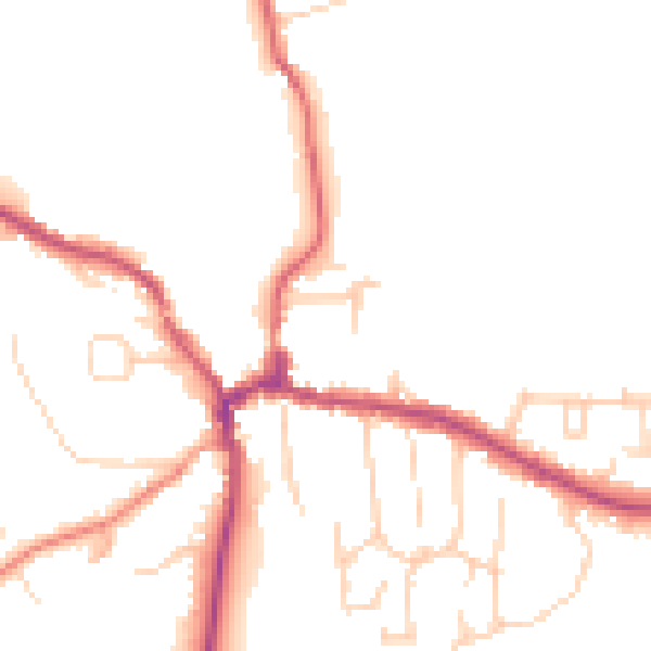 Daytime road noise heatmap for RG8 7BX