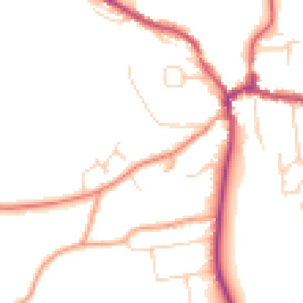 Daytime road noise heatmap for RG8 7FY