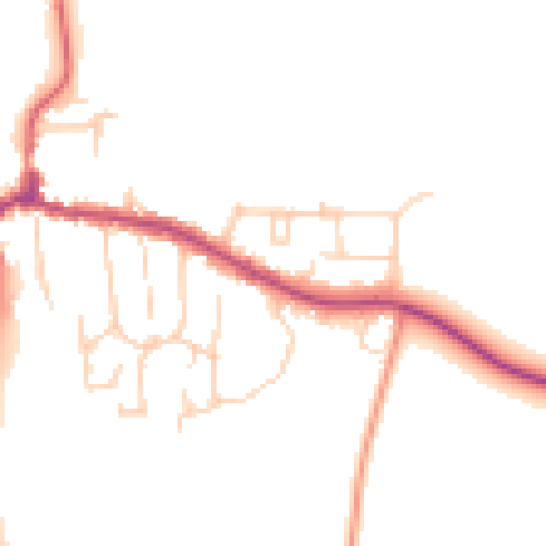 Daytime road noise heatmap for RG8 7HS