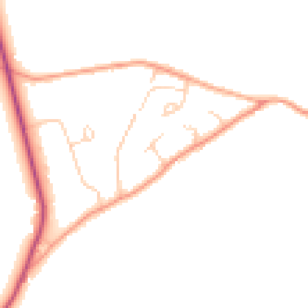 Daytime road noise heatmap for RG8 7NP