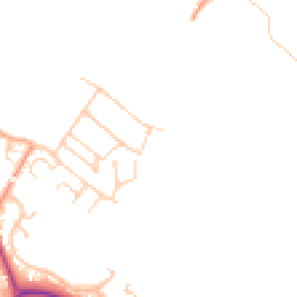 Daytime road noise heatmap for RG8 8BU