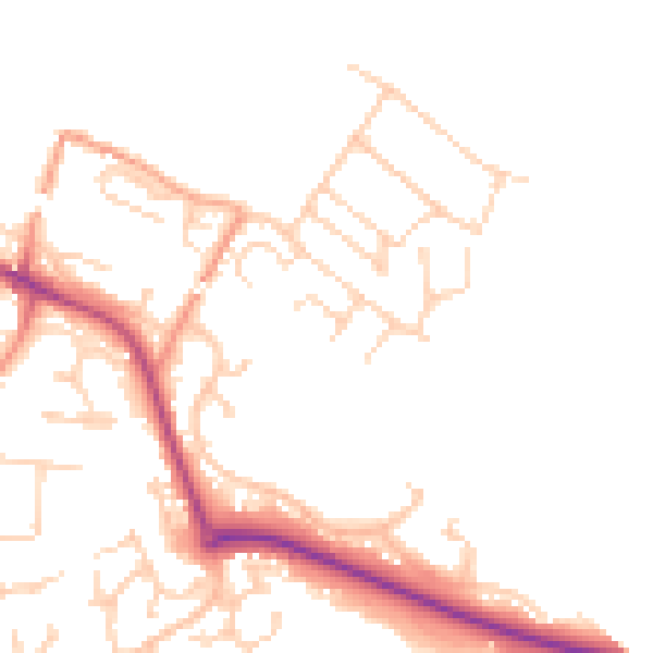 Daytime road noise heatmap for RG8 8TF