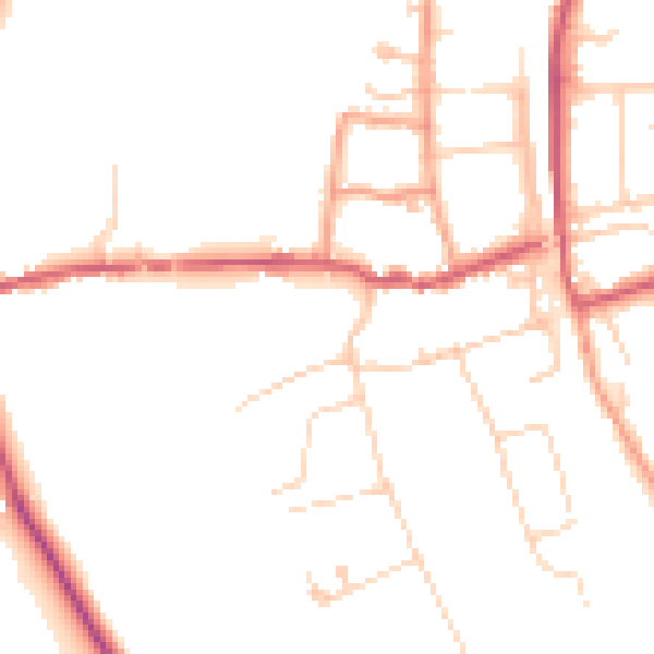 Daytime road noise heatmap for RG8 9DS