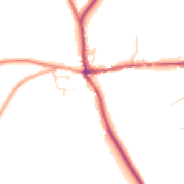 Daytime road noise heatmap for RG8 9JN