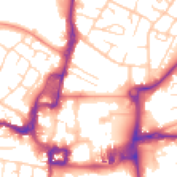 Daytime road noise heatmap for RH10 1DJ