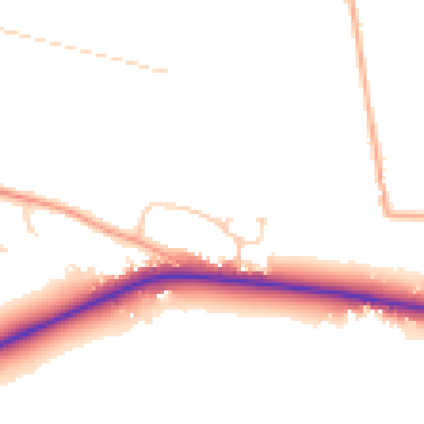 Daytime road noise heatmap for RH10 3RR