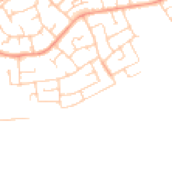 Daytime road noise heatmap for RH10 5JQ