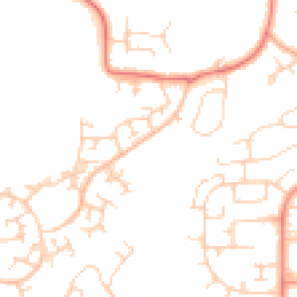 Daytime road noise heatmap for RH11 0BZ