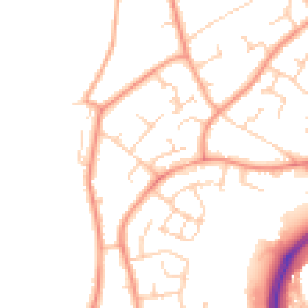 Daytime road noise heatmap for RH11 0EX