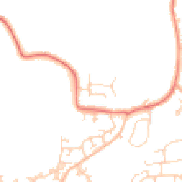 Daytime road noise heatmap for RH11 0GF