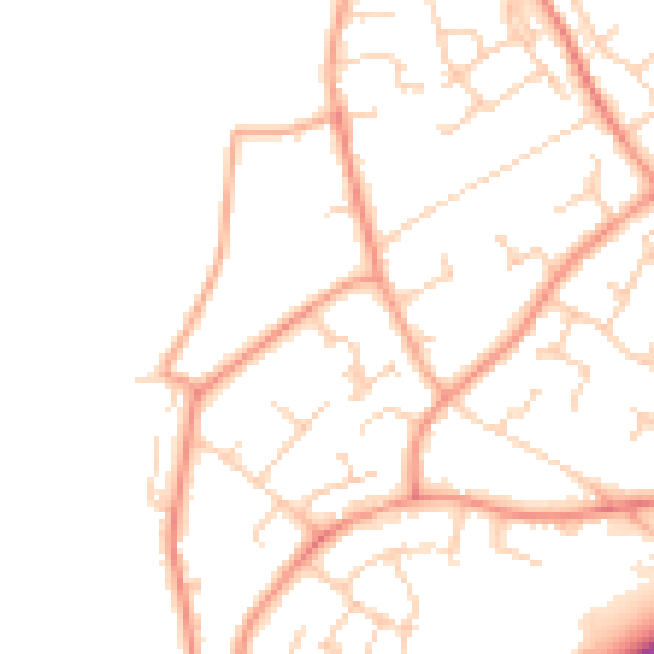 Daytime road noise heatmap for RH11 0LW
