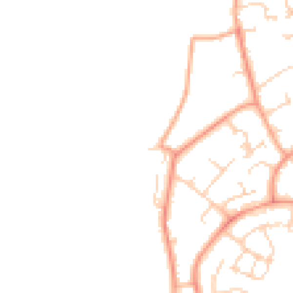 Daytime road noise heatmap for RH11 0NN