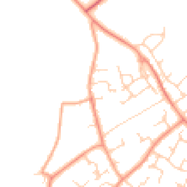 Daytime road noise heatmap for RH11 0NW