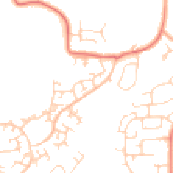 Daytime road noise heatmap for RH11 0PA