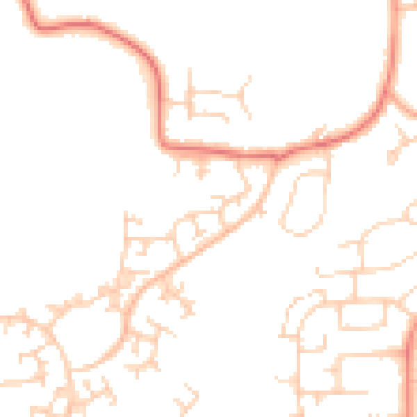 Daytime road noise heatmap for RH11 0PD