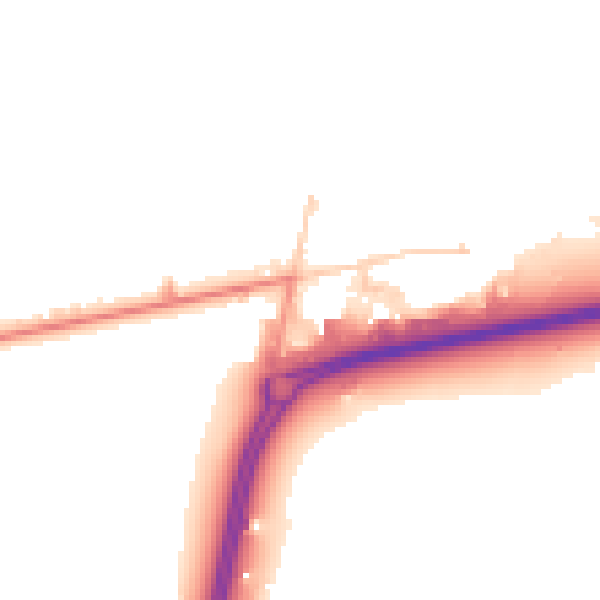 Daytime road noise heatmap for RH11 0PR