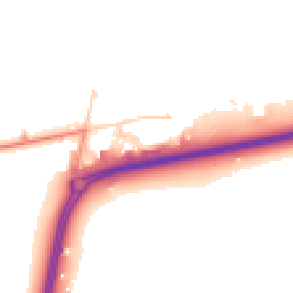 Daytime road noise heatmap for RH11 0PW