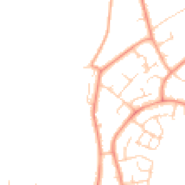 Daytime road noise heatmap for RH11 0QJ