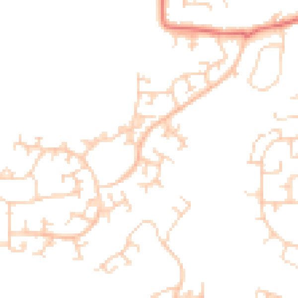 Daytime road noise heatmap for RH11 0RF