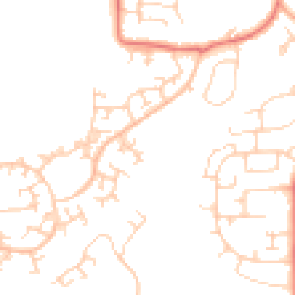 Daytime road noise heatmap for RH11 0RJ