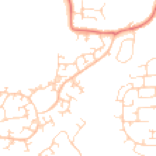 Daytime road noise heatmap for RH11 0RL