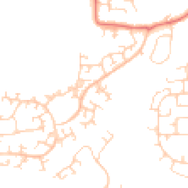 Daytime road noise heatmap for RH11 0RN
