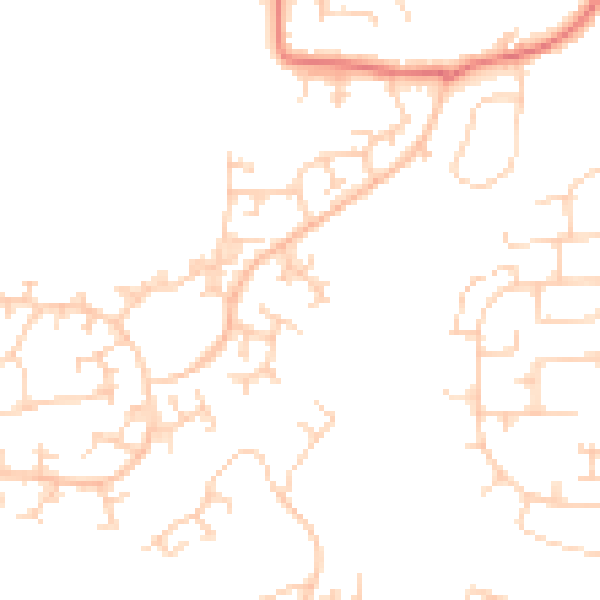 Daytime road noise heatmap for RH11 0RQ