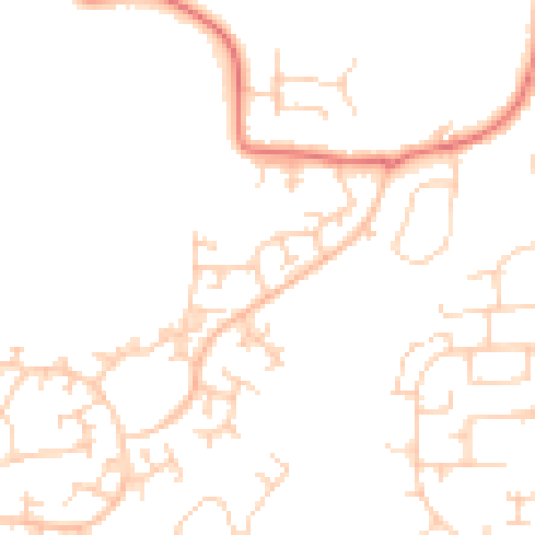 Daytime road noise heatmap for RH11 0UA