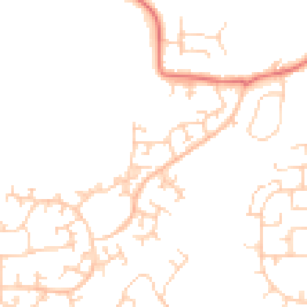 Daytime road noise heatmap for RH11 0UB