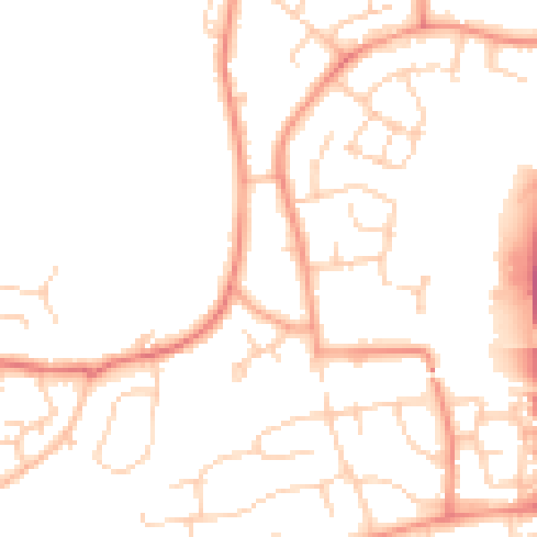 Daytime road noise heatmap for RH11 0UE