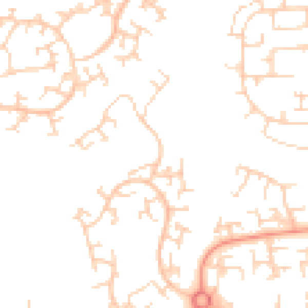 Daytime road noise heatmap for RH11 6AW