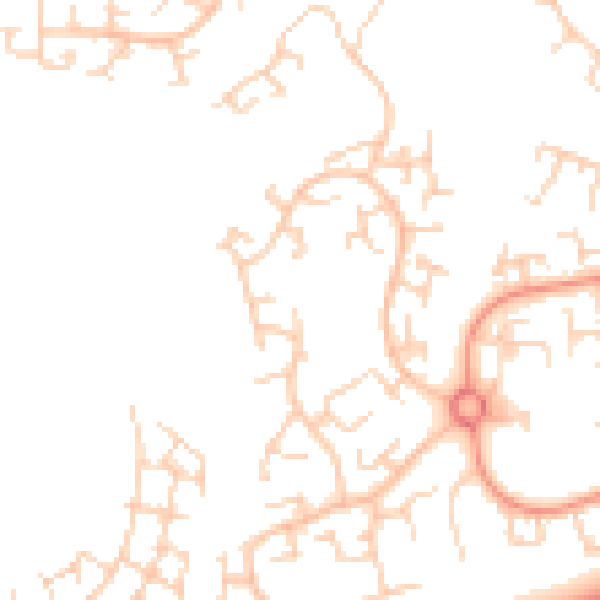 Daytime road noise heatmap for RH11 6BD